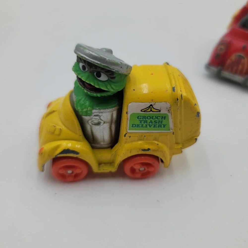 Vintage Sesame Street Playskool Diecast Cars Bert Oscar Ernie 1981 1983 Lot of 3